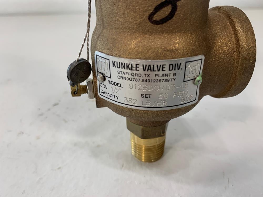 Kunkle 1/2" x 3/4" NPT 50# Bronze Relief Valve 912BDCM03-LE